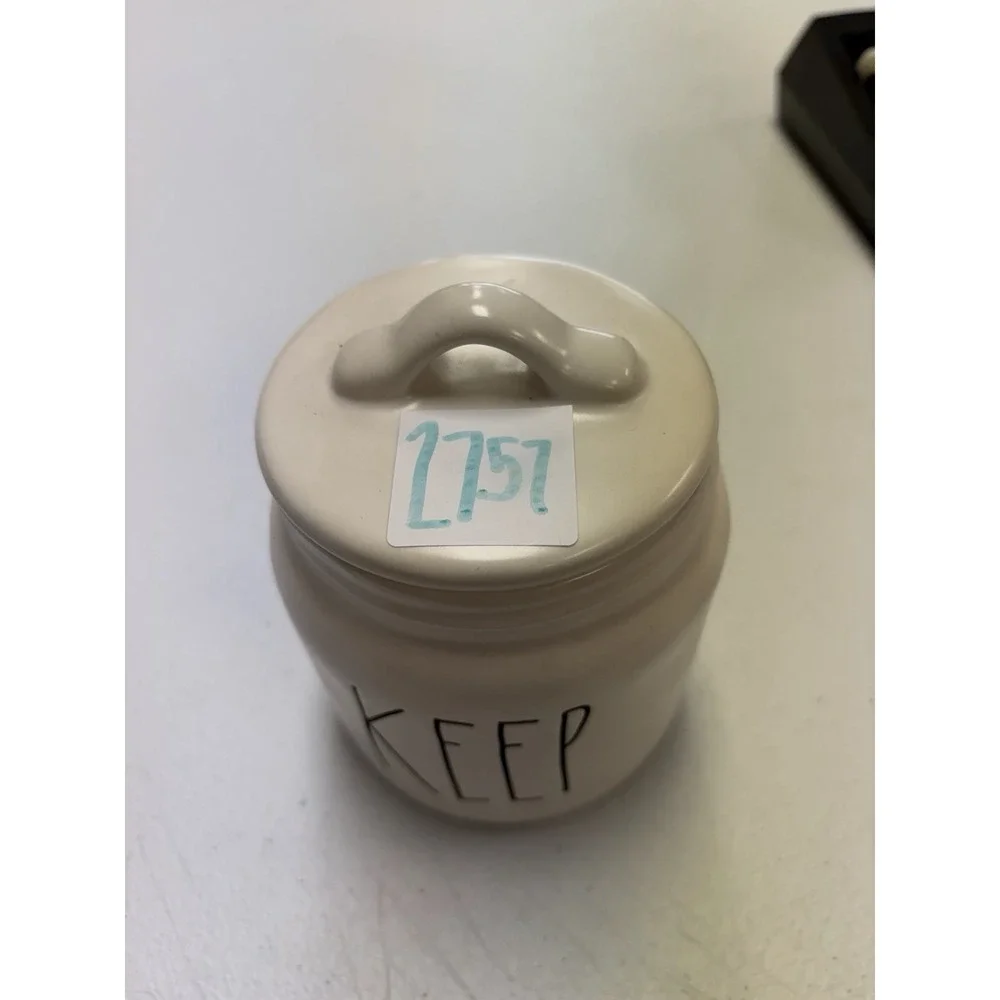 Rae Dunn KEEP Canister Small Matte White Farmhouse Storage Jar NEW
